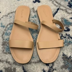 Madewell Nude Leather Sandals Slides